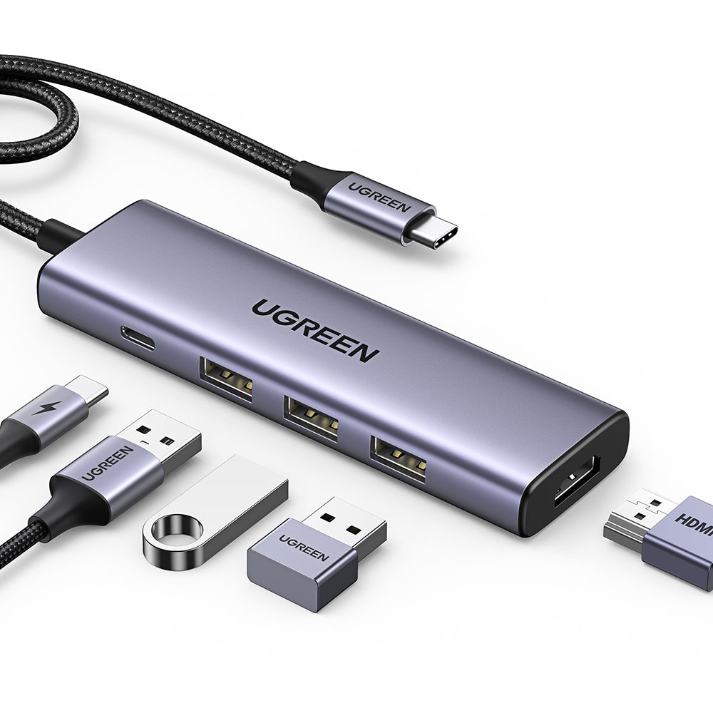 Hub USB C - HDMI, 3x USB A, USB C, PD