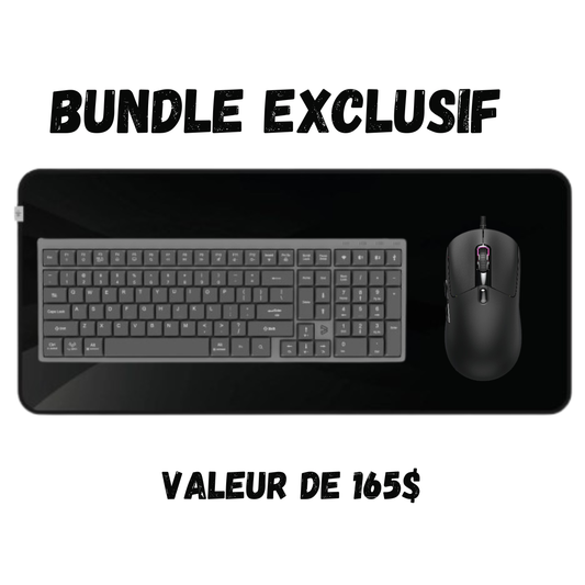 Bundle Gaming 3-en-1 – Clavier mécanique, souris et tapis XL