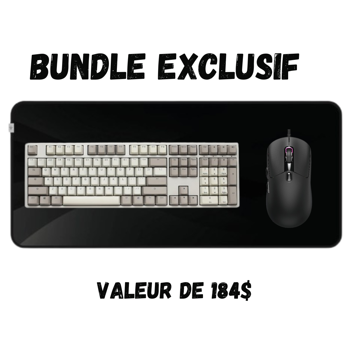 Bundle Gaming 3-en-1 – Clavier Ducky, souris et tapis XL