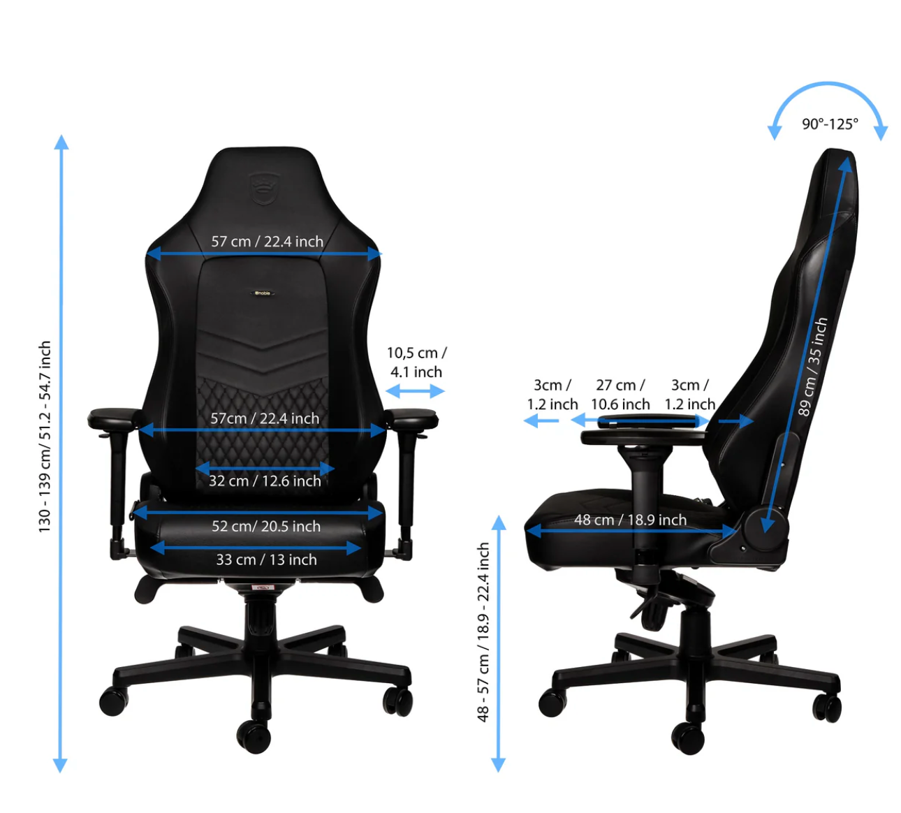 Chaise Noblechair Hero - Cuir véritable