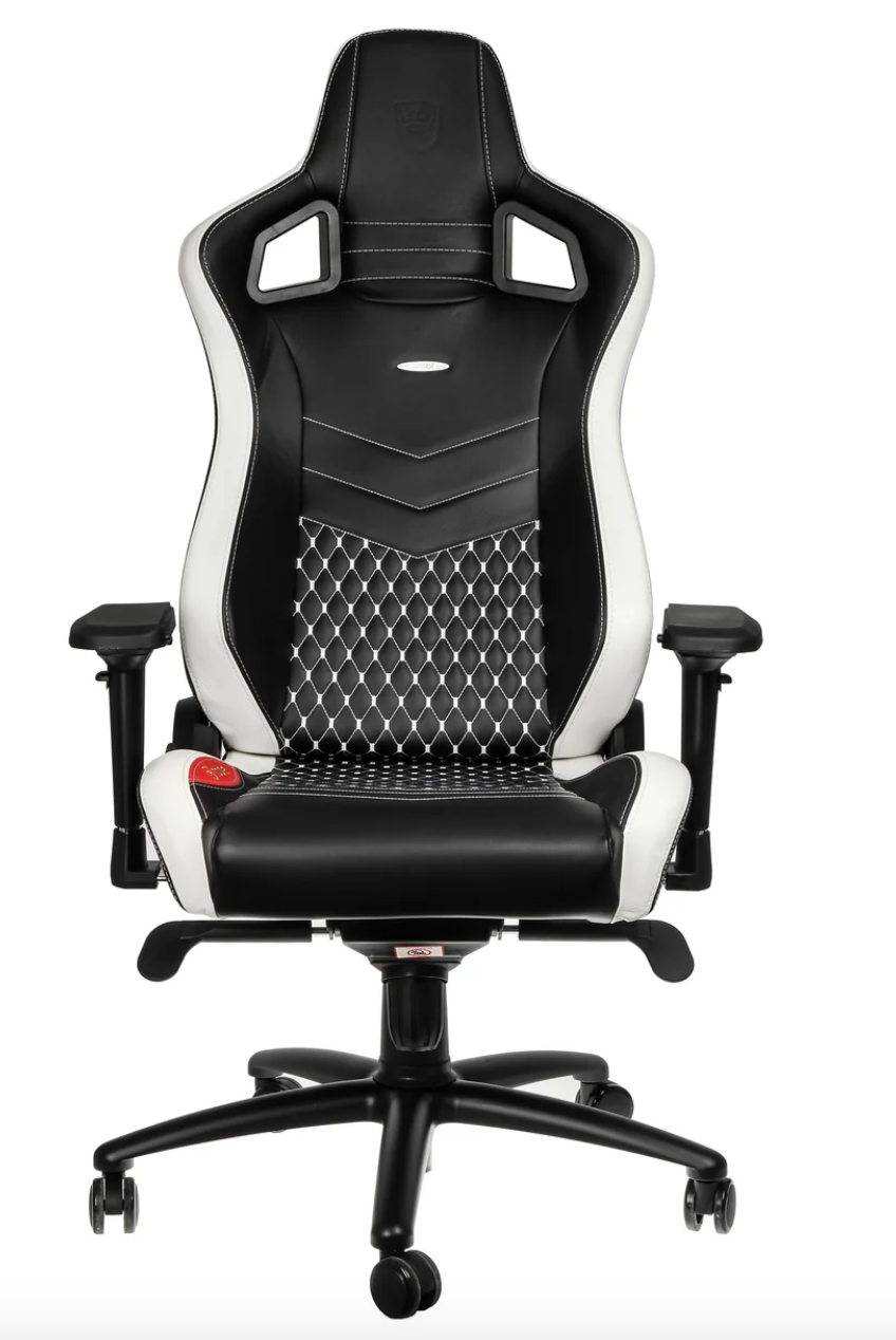 Chaise de jeu EPIC - noir/rouge/blanc - Cuir véritable