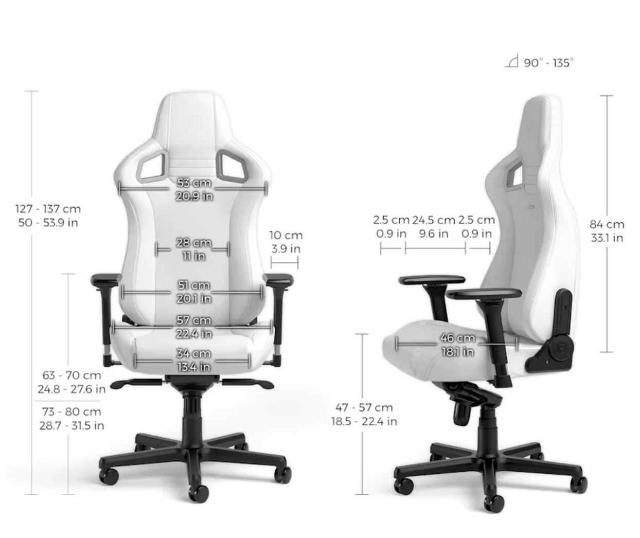 Chaise de jeu EPIC - Édition blanche - Similicuir vegan
