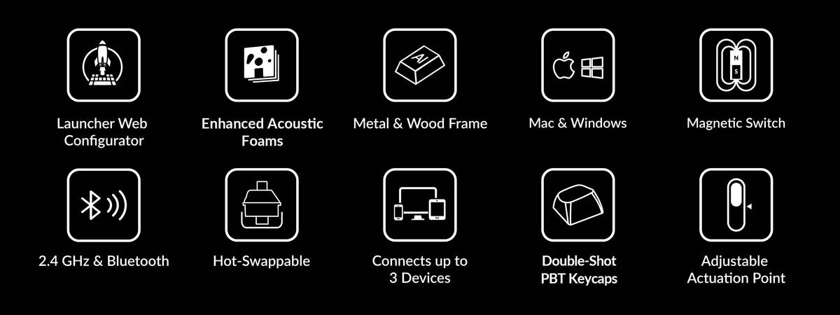 Clavier Keychron K2 - ABS/Aluminum & Bois - Hall Effect